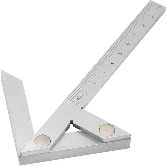 Dailygoods- Centreringsfinder 100x70mm - Hoekmeter - Winkelhaak - Precisie - Carbon Staal - Lasergravering