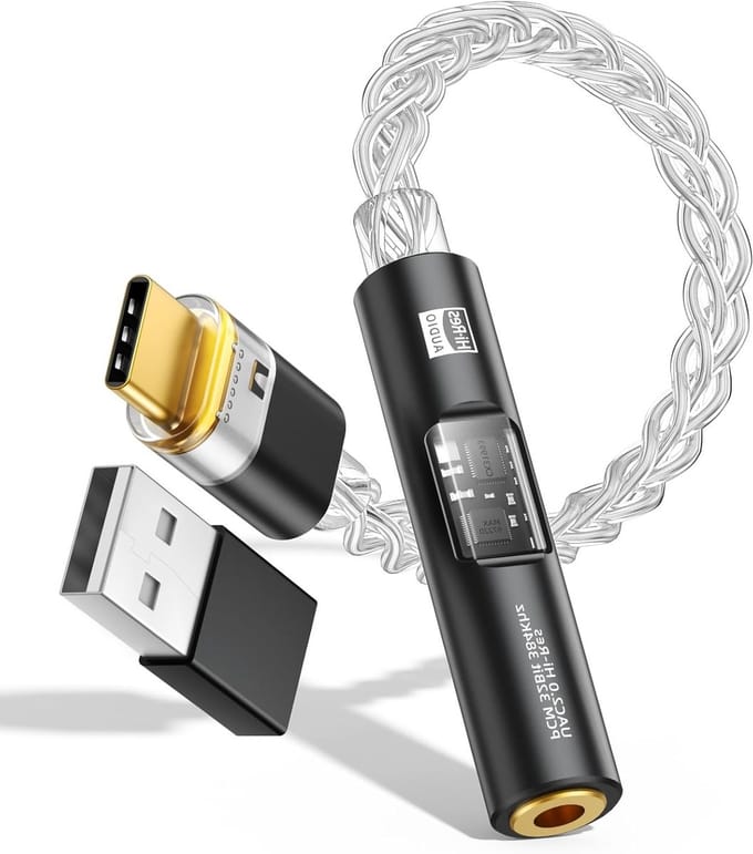 USB C naar 3.5mm Audio Adapter met Dual Chip DAC en HiFi Versterker voor Android, iPhone, iPad en PC