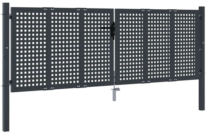 vidaXL - Tuinpoort - Antraciet - 300x100 - cm - Staal