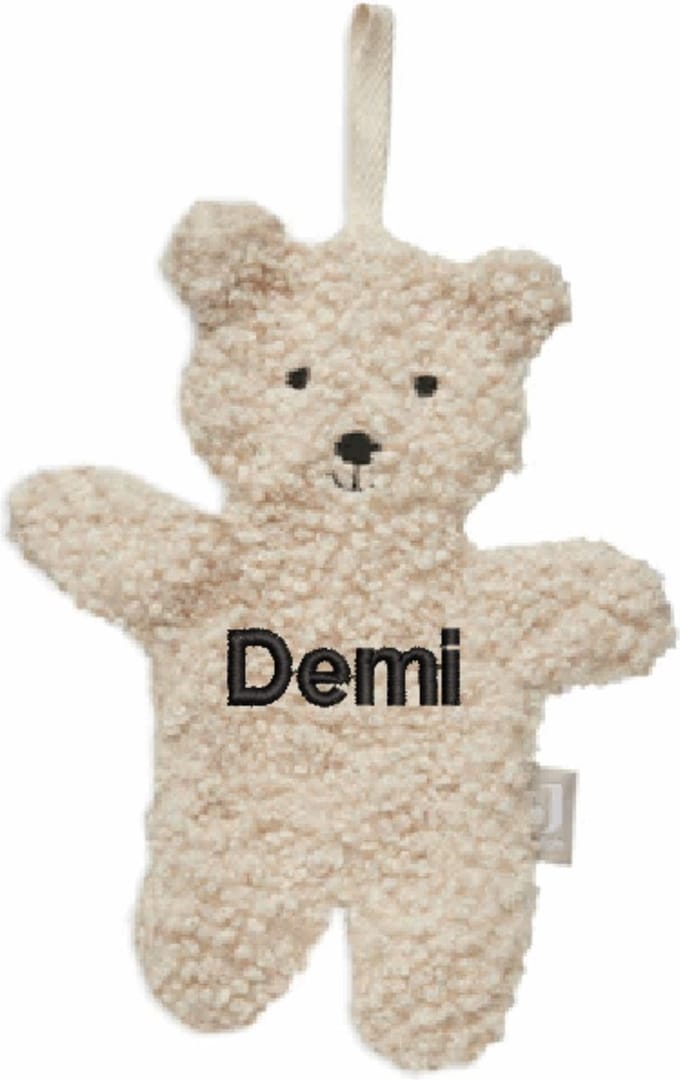 Jollein speendoekje Teddy bear naturel met geborduurde naam