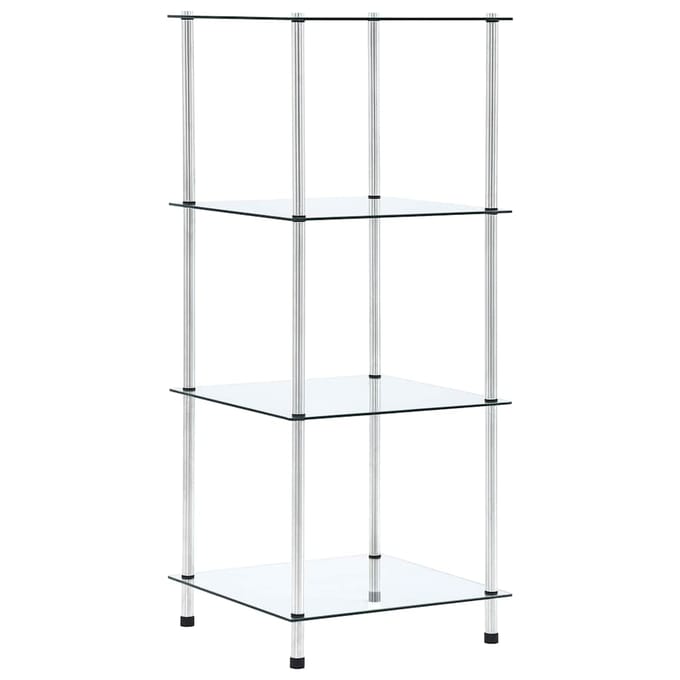 vidaXL - Kastje - 4-laags - 40x40x100 - cm - gehard - glas - transparant