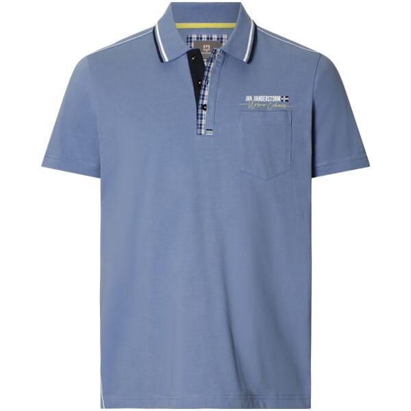 Jan Vanderstorm herren Poloshirt - 60/62 - blauw - Plus Size