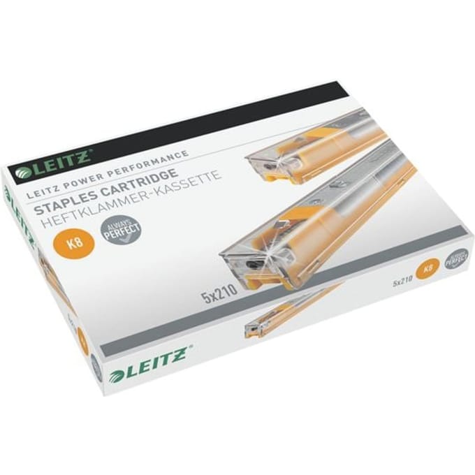 Leitz Power Performance K8 Nietjes Cartridge - 5 x 210 stuks - Geel