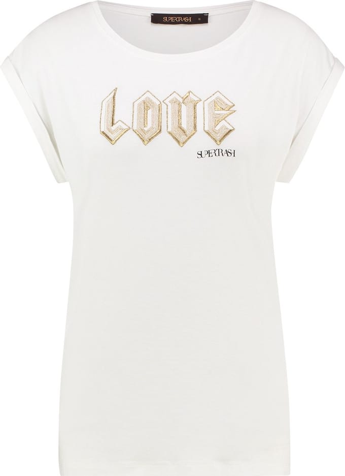 Supertrash - T-Shirt - T Shirt Dames - Love - Wit - Maat L