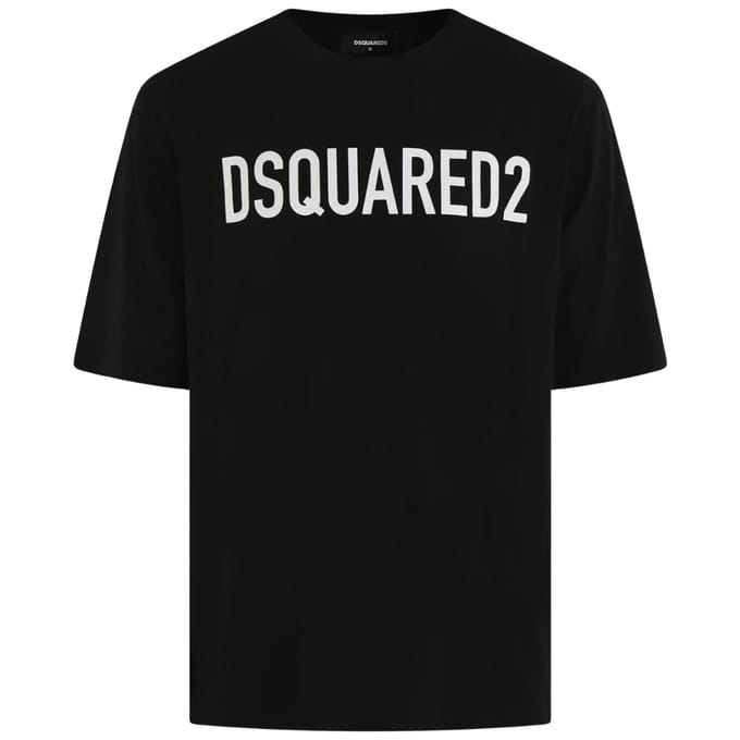 Dsquared2 Loose Fit Brand Logo Zwart T-shirt