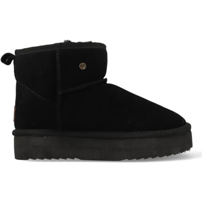 Warmbat Wallaby Suede boot Plateau Dames Laarzen - Zwart
