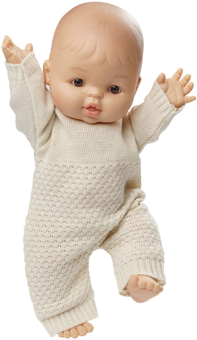 Meisjes Babypop met Gebreide Romper - 34cm