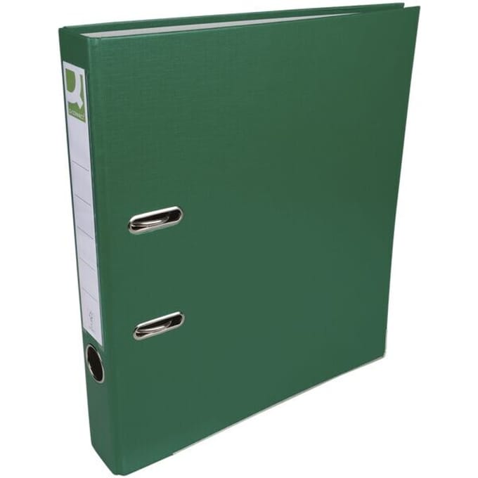 Q-CONNECT ordner, voor ft A4, uit PP en papier, met beschermrand, rug van 5 cm, groen
