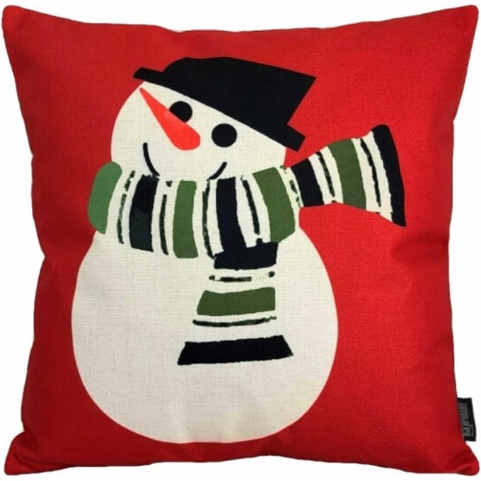Gek op kussens! Sierkussen sneeuwpop | 45 x 45 cm | katoen/linnen
