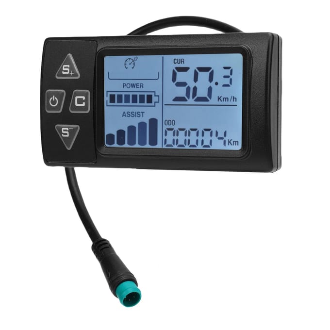 S861 Scooter LCD Display Meter Achtergrondverlichting Scooter Bedieningspaneel met Waterdichte Stekker voor Mountainbike gray