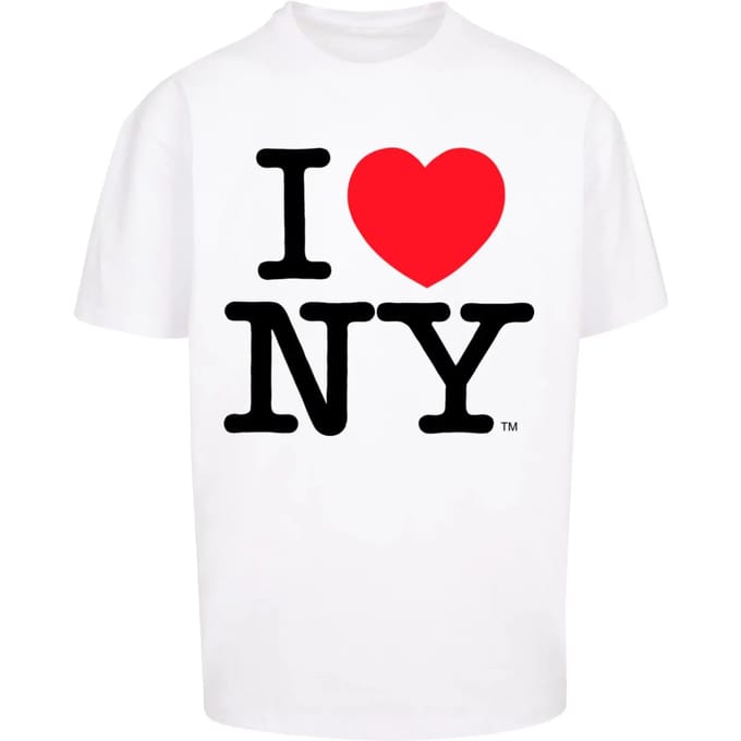 Merchcode - I Love NY Oversize Heren Tshirt - M - Wit