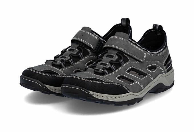 Rieker Heren Trekkingsandalen, Sandalen, 08063-45 Grey Combination