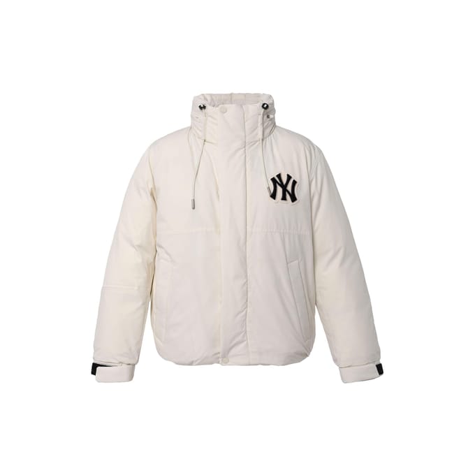MLB Basic Serie FW22 Opstaande Kraag Met Capuchon Warme Winddichte Donsjas Kort Herenjassen Wit 3ADJB1126-50CRS XS white