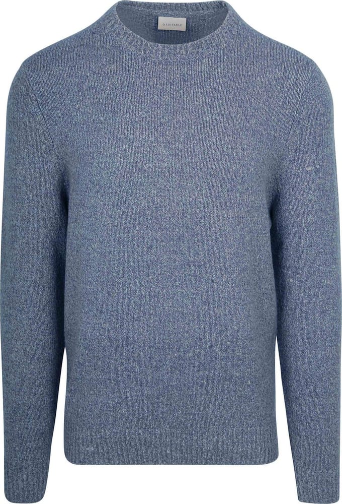 Suitable Pullover Boiled Wool Blauw - Maat XXL - Heren - Sweater