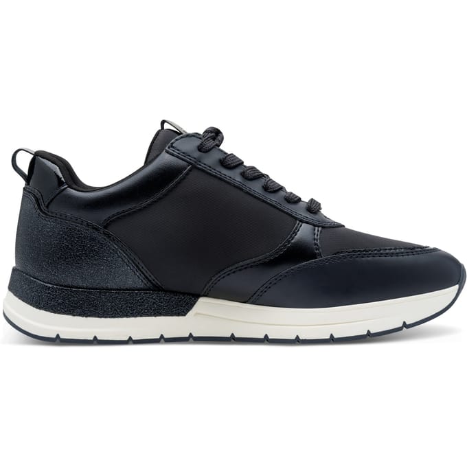 Tamaris Dames Marineblauwe Mode Veterschoenen met Rits