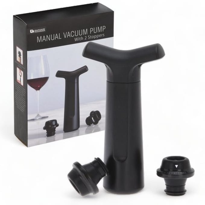 Dailygoods- Wijnpomp - 2 Vacuümstoppen - Herbruikbare Wijnsluiting