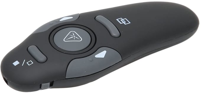 Allecto - Presentatieklikker - Draadloze Afstandsbediening - Ergonomisch Ontwerp - Compact - Laserpointer - Geschikt voor PowerPoint - RF 2,4 GHz