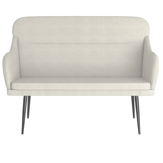 vidaXL - Bankje - 110x76x80 - cm - fluweel - crèmekleurig