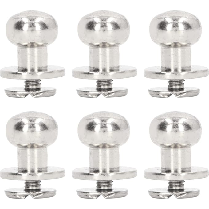 200 Sets Knop Stud 9x8mm Sterk Koper Glanzend Rond Hoofd Brede Toepassing Chicago Schroeven voor