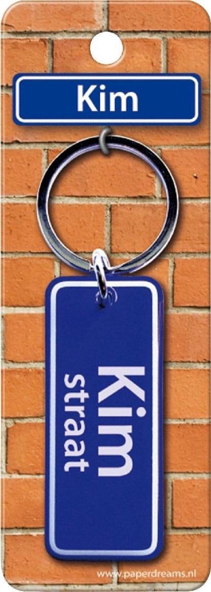 Paper Dreams Sleutelhanger Straatnaam Kim 9 Cm Staal Blauw