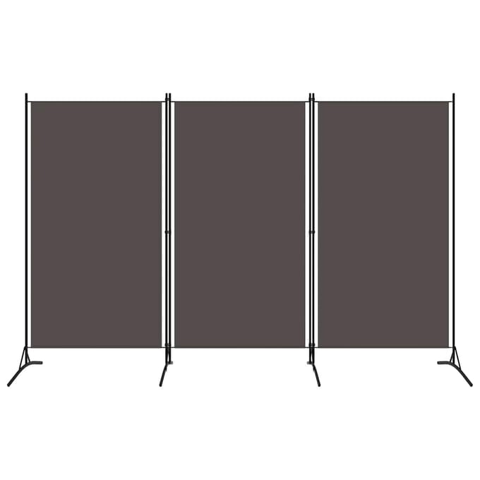 vidaXL - Kamerscherm - met - 3 - panelen - 260x180 - cm - antraciet