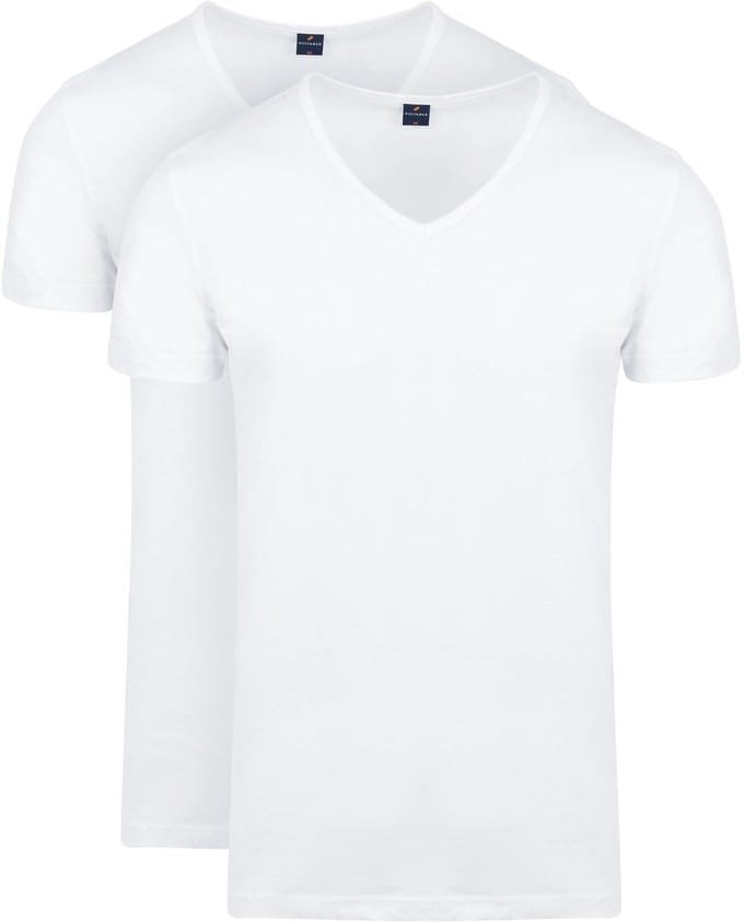 Suitable Vita T-Shirt V-Hals Wit 2-Pack - Maat M - Heren - Basic T-shirt - Ondershirt