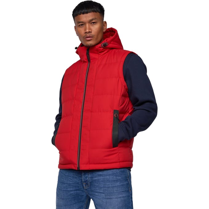 Crosshatch Heren Kampnew Gilet met reliëf (Rood)