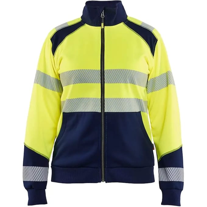 Vrouwen sweatshirt met hoge zichtbaarheid en ritssluiting Blaklader
