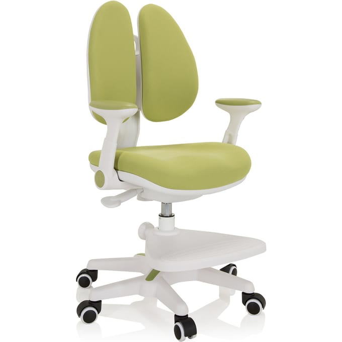 Kinder bureaustoel KID WING groeit mee met het kind Stof groen hjh OFFICE