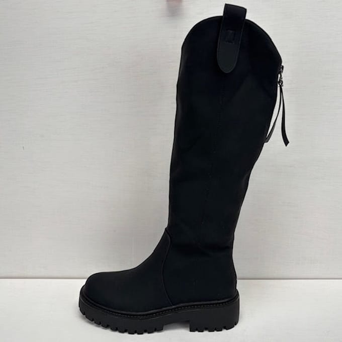 Hoge leatherlook boots zwart Zwart / 36