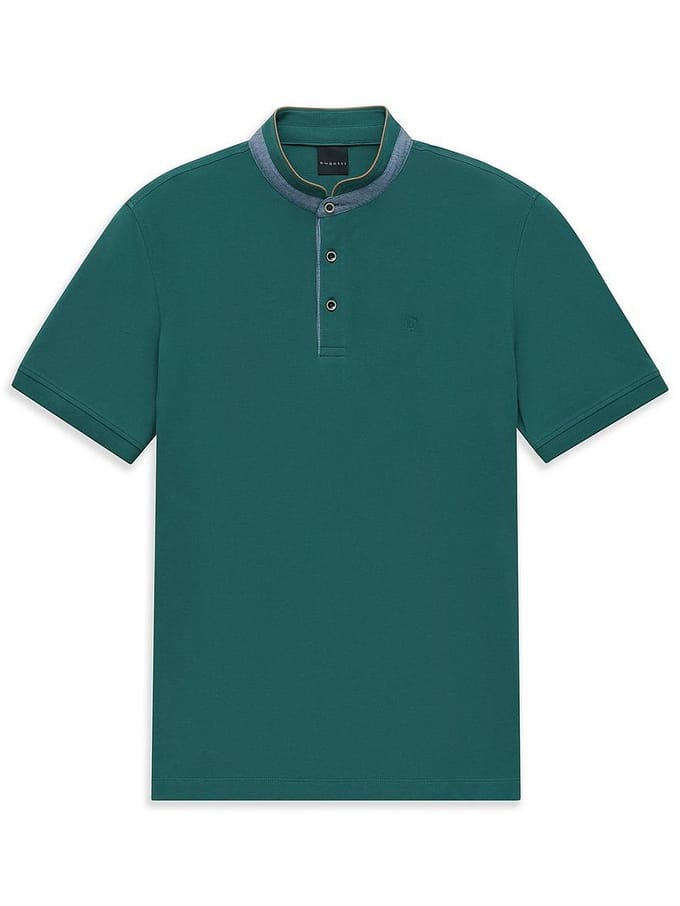 regular fit poloshirt met opstaande kraag en gestikt logo