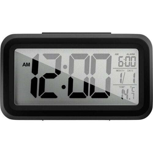Mebus 42435 Wekker Kwarts Zwart Groot display