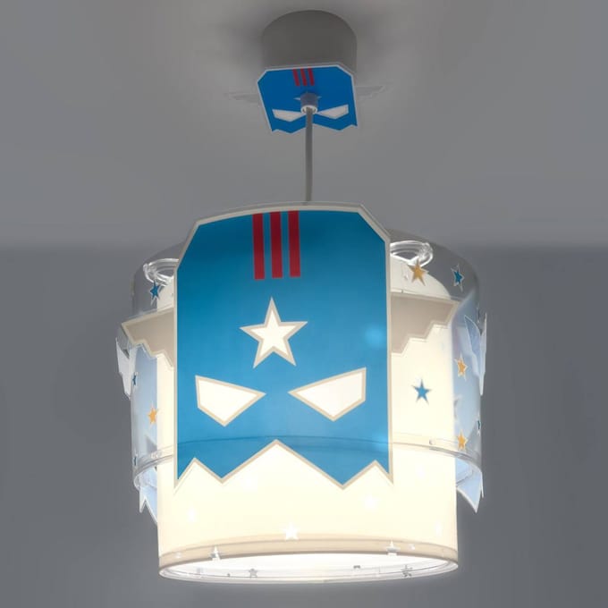 Dalber hanglamp BLUE HERO, wit/blauw, Ø 26 cm, E27