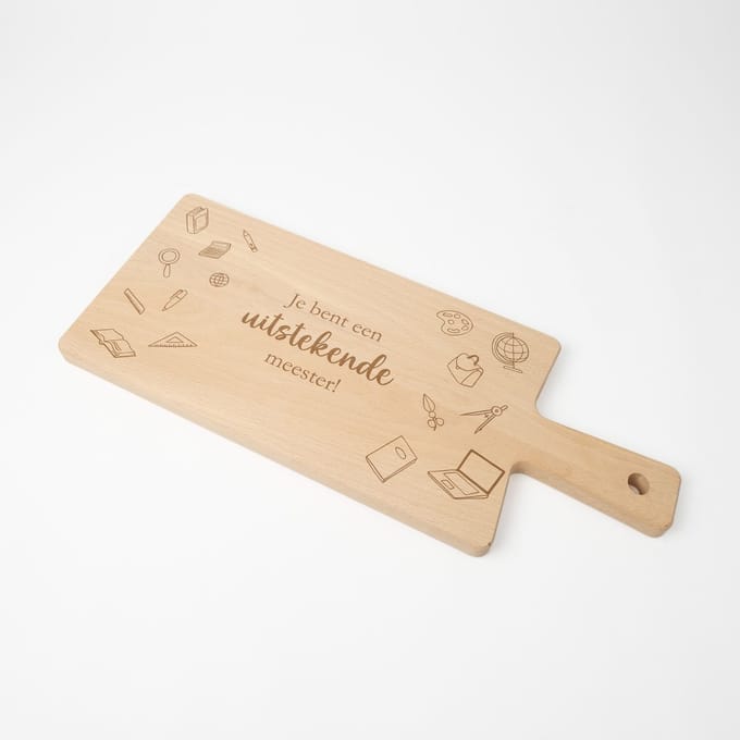 Tapasplankje hout - Serveerplankje - Cadeau meester - Cadeau meester einde schooljaar - Meester bedankt - Schoolspullen