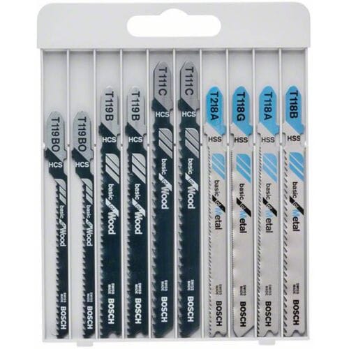 Bosch Accessories 2607010630 Set decoupeerzagen Basic for Wood and Metal, 10-delig 1 set(s)