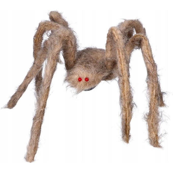 Araignée Velue Grise Grande Tarantule Décoration Ornement Halloween Horreur 60Cm