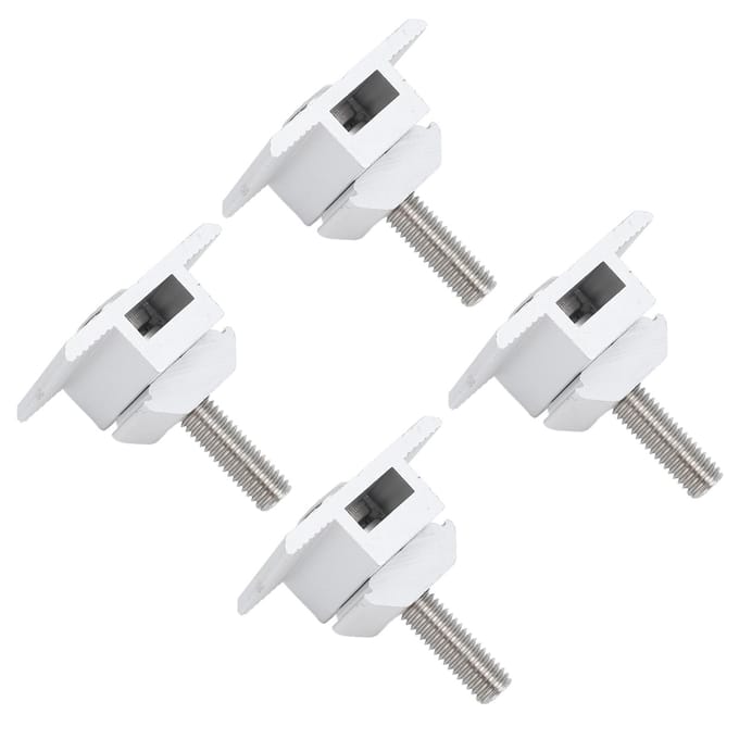 4 STKS Zonnepaneel Beugel Middenklemmen Zilver Lichtgewicht Staal 35mm Zonnepaneelklemmen voor RV white