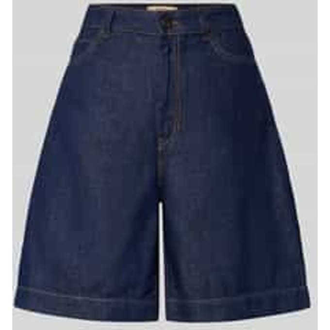Wide leg bermudashorts van katoen-linnenmix model 'OZONO'