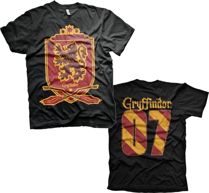 Harry Potter Heren Tshirt -S- Gryffindor 07 Zwart