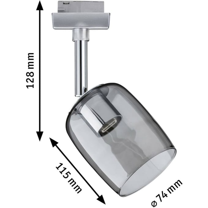 Paulmann Blossom 230V-railsysteem lamp URail Chroom (mat), Rookglas