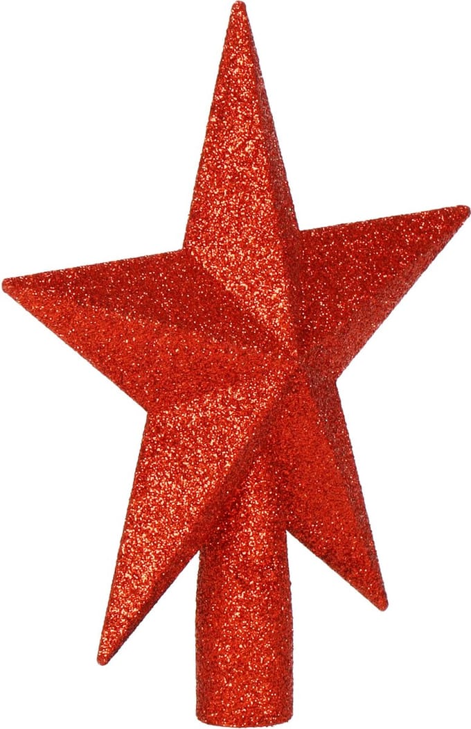 Springos Kerstboom Piek | Ster | 15 cm | Rood