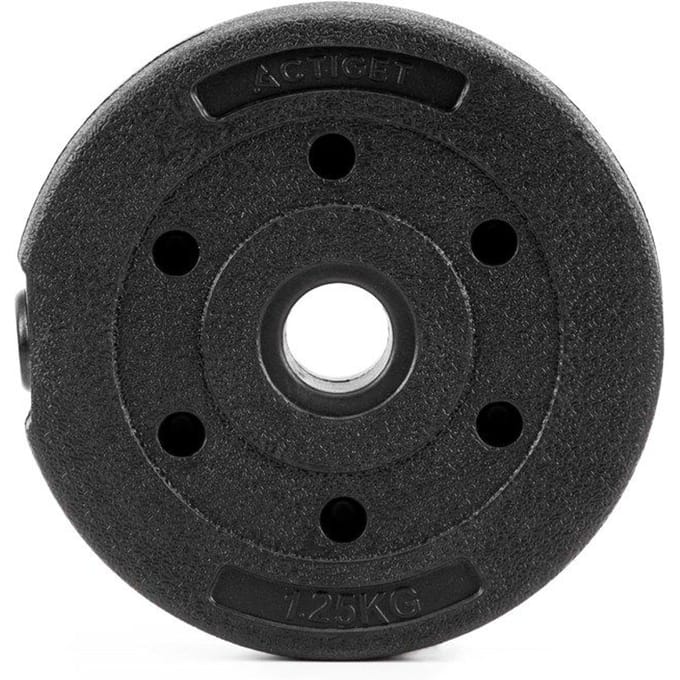 Actiget® Halterschijf | 1 x 1,25 kg | Kunststof | Zwart | 29 MM