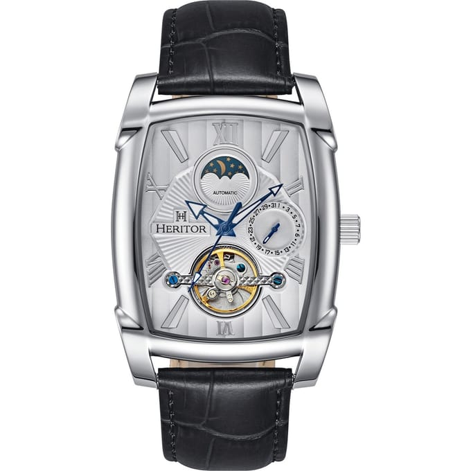Heritor Automatic Valentin leren band horloge met datum