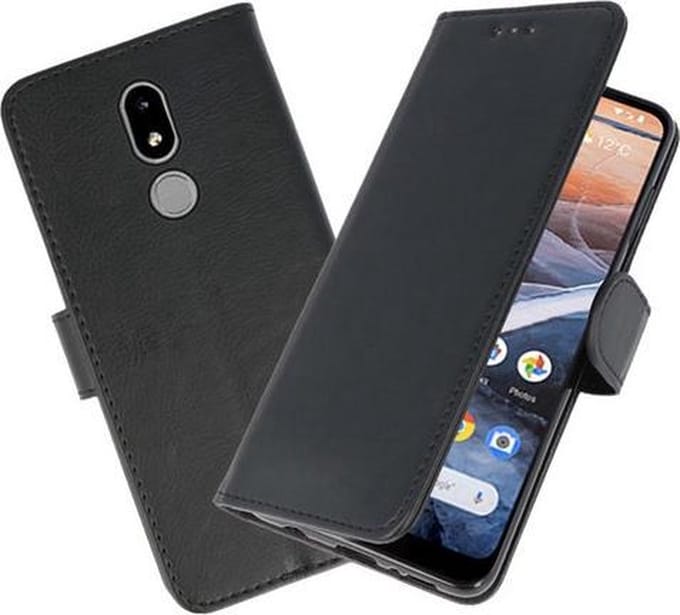 Bookstyle Wallet Cases Hoesje voor Nokia 3.2 Zwart