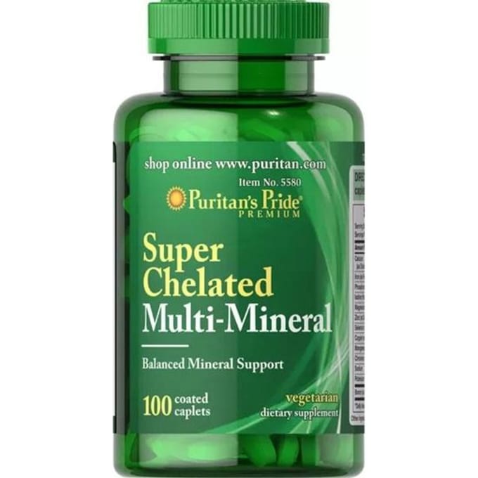 Puritan's Pride - Super Multi Minéral Chélaté, 100 Caplets Enrobés