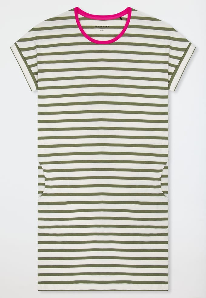 Slaapshirt met korte mouwen en strepen, linde - Casual Essentials 46