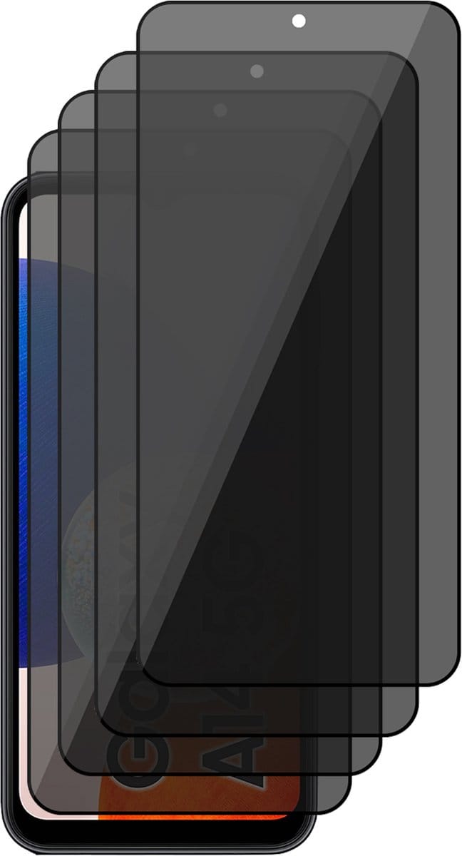 Privacy Screenprotector geschikt voor Samsung Galaxy A14 - 4x Glas Screen Protector FullGuard