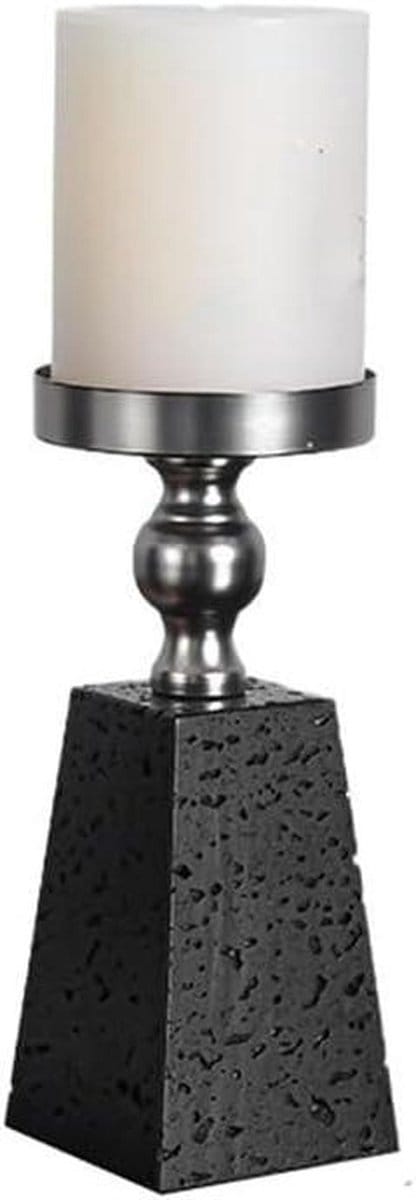 Kandelaar Marmer - Kaarsenhouder - Romantische Sfeer - Luxe Design - Groot Formaat - Zwart