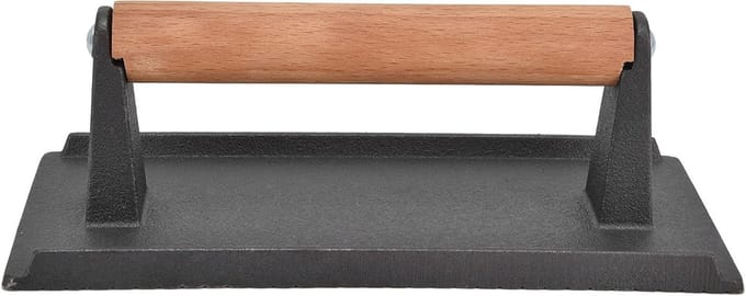 Grill Pers - Vlees Drukker - Barbecueën - Gelijkmatige Warmte - 1045g - Zwart