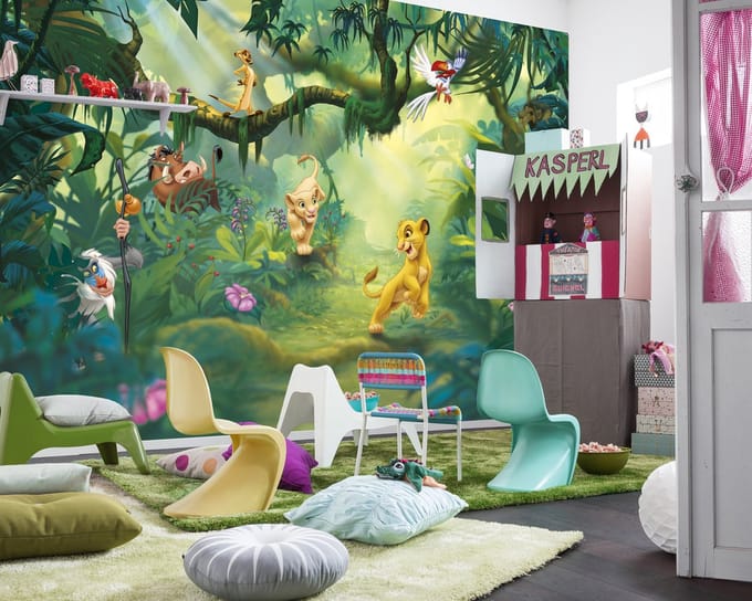 Lion King Fotobehang Jungle - Groen - 2,54m X 368cm